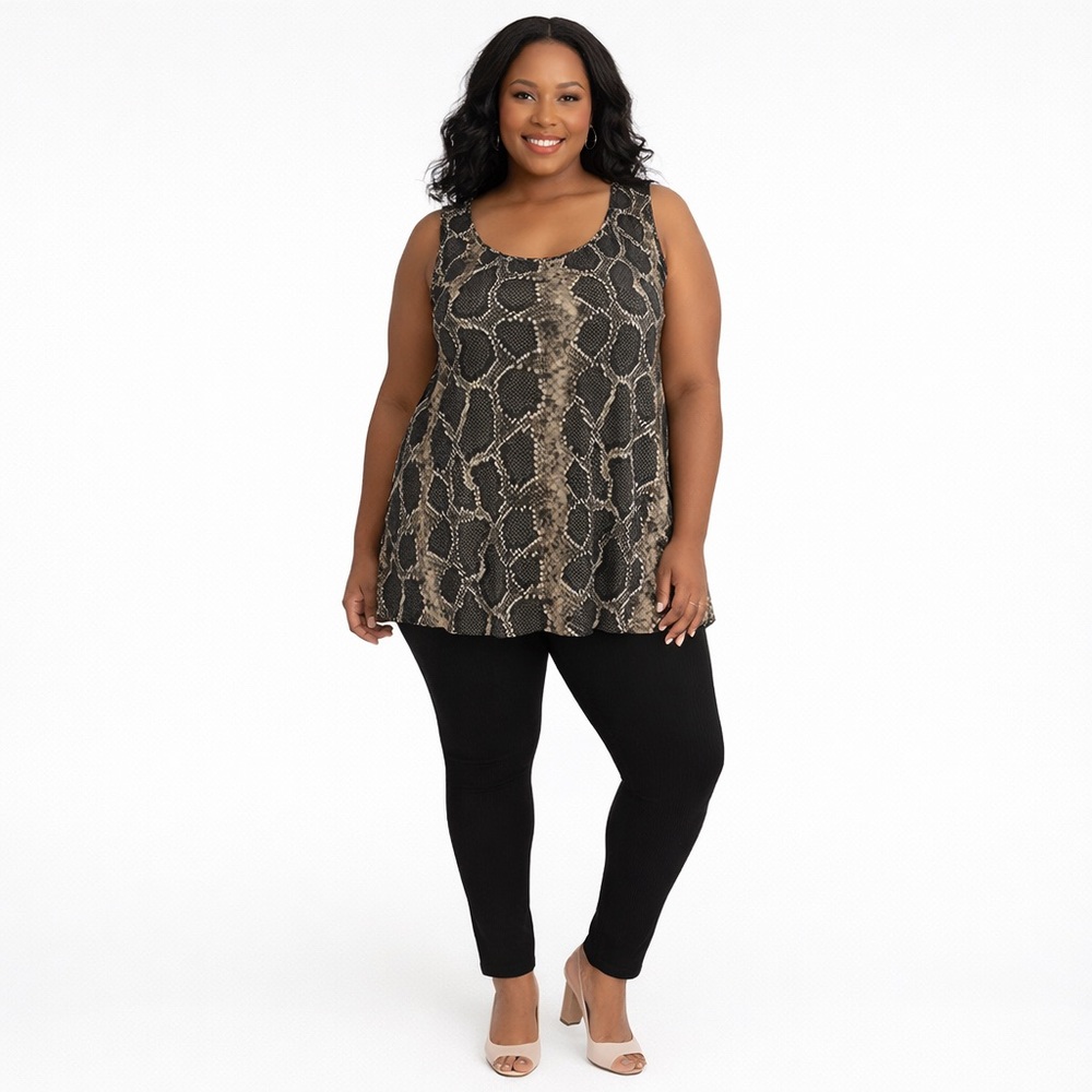 Attitudes By Renee Snakeskin Sleeveless Tunic Top 4XP